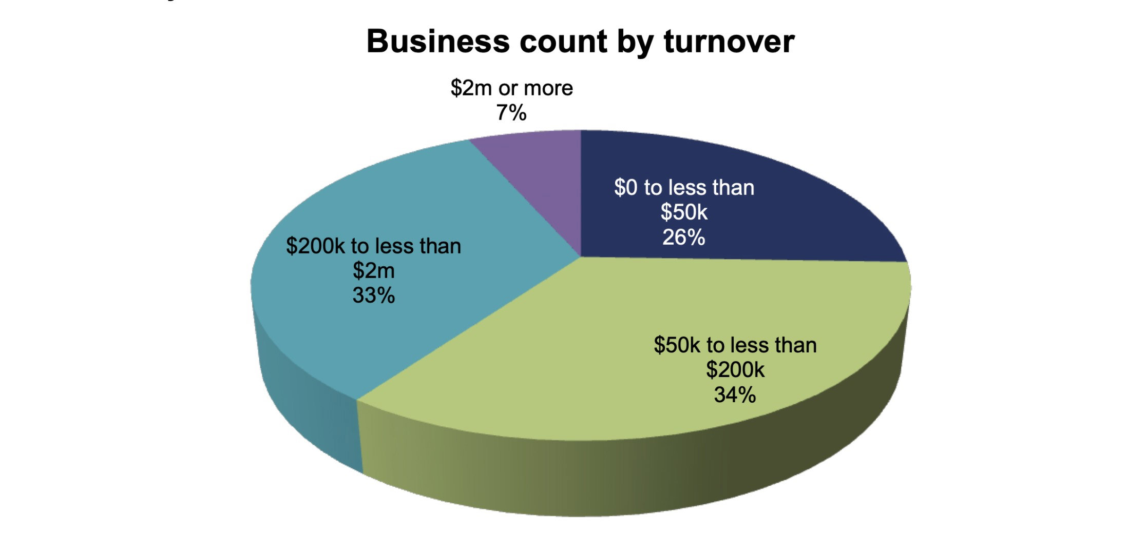 Pie Chart of Business Count by Turnover